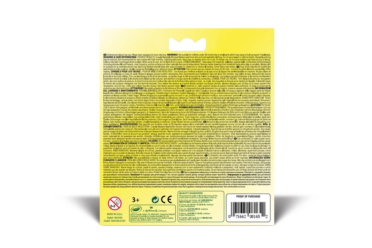 Crayola Window Markers, 8 Pcs