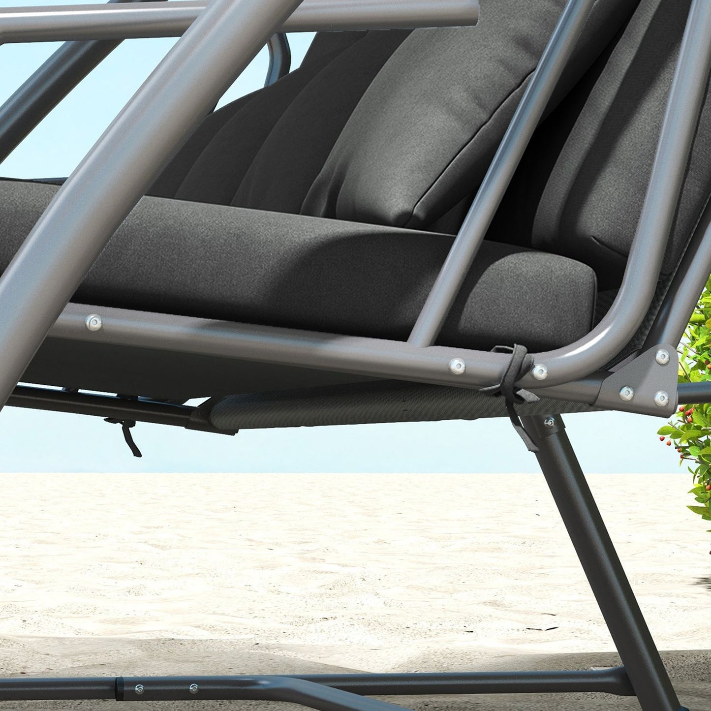 Porch Swing Cushion Set - Dark Grey, 170 cm