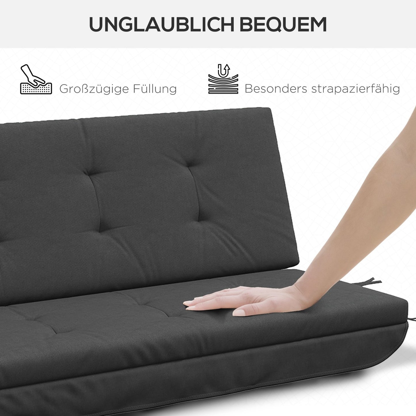 Porch Swing Cushion Set - Dark Grey, 170 cm