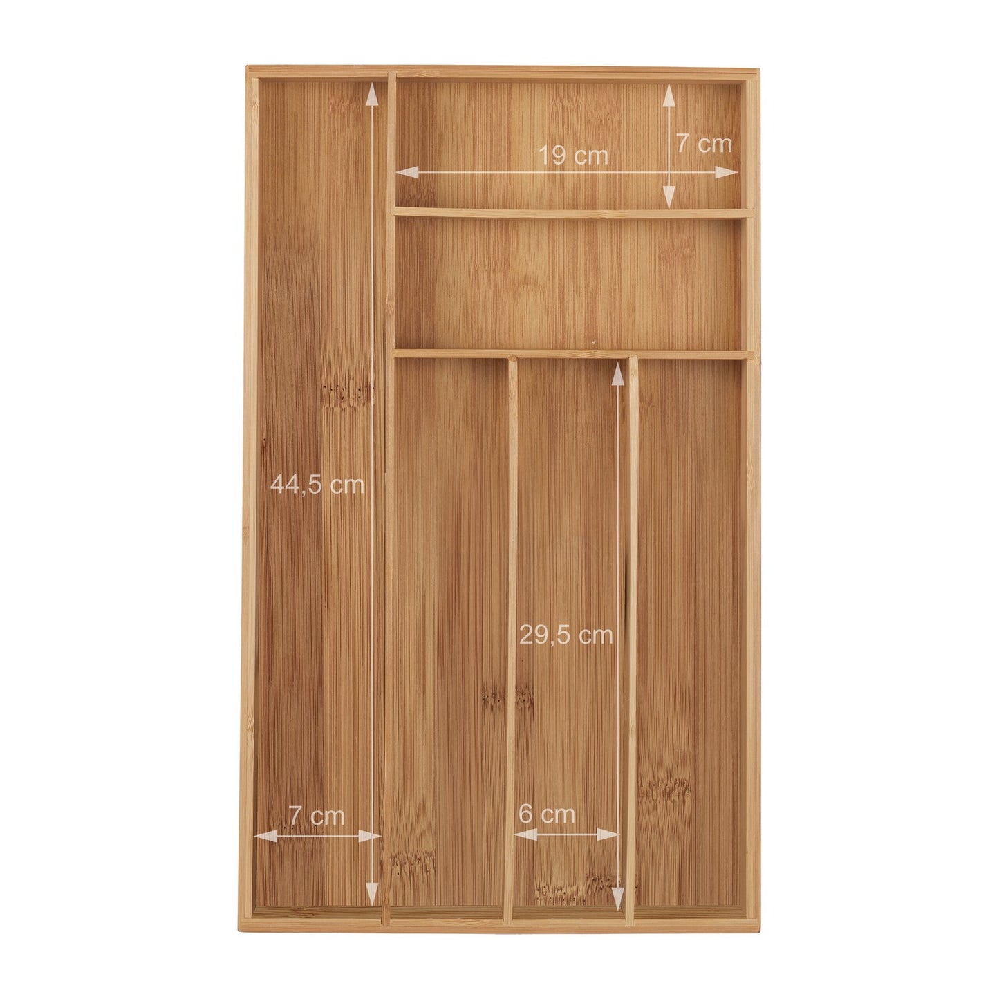 Cutlery box bamboo 6 compartments