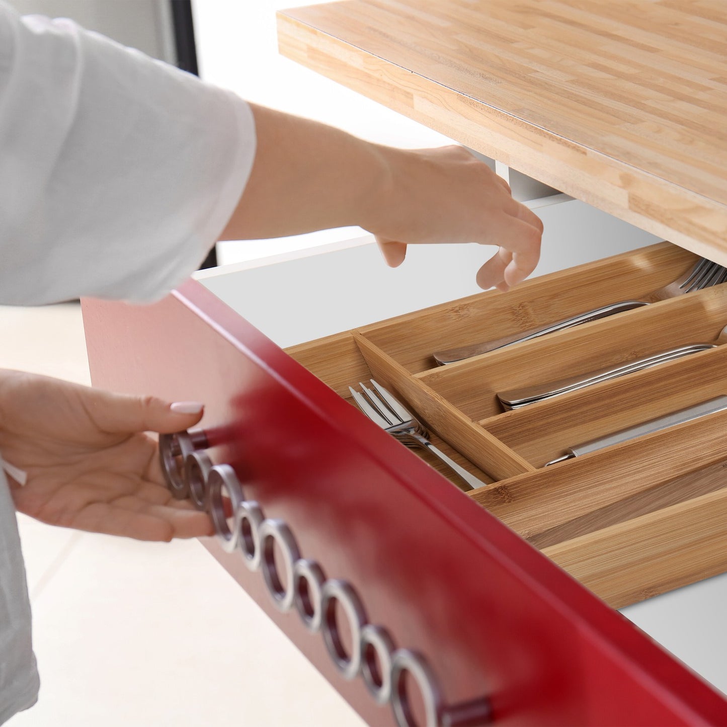 Cutlery box bamboo 6 compartments