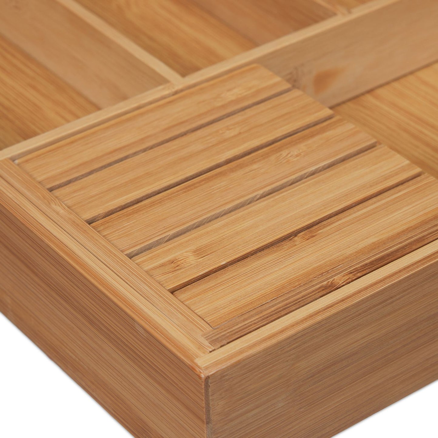 Cutlery box bamboo extendable