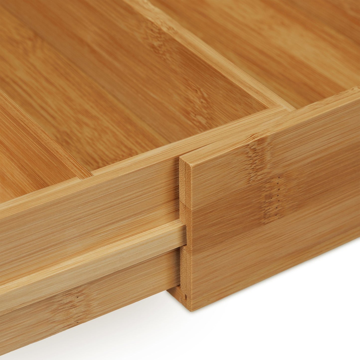 Cutlery box bamboo extendable