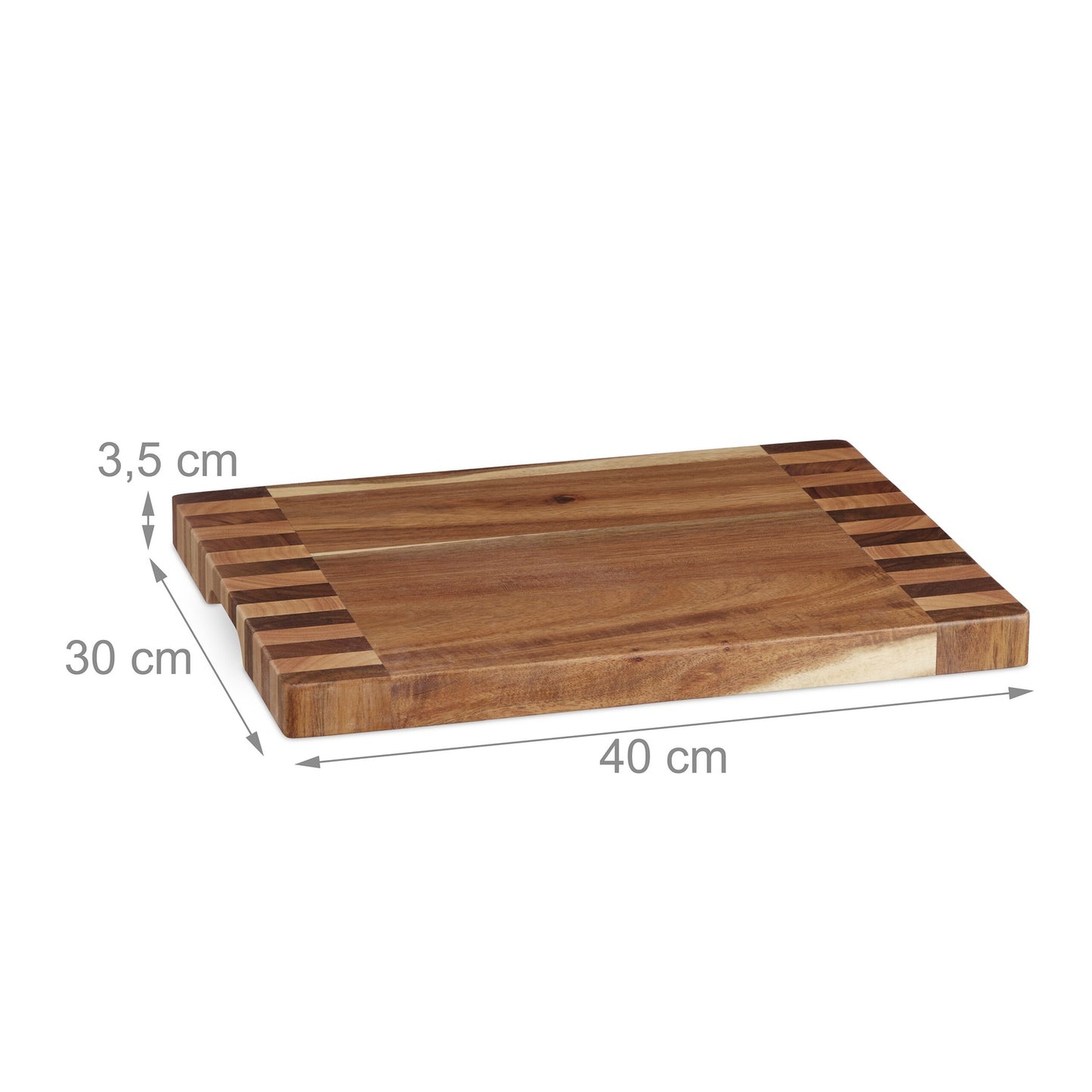 <p>Large serving platter crafted from acacia wood offers durability and elegance, perfect for cutting and serving. Its knife-friendly, antibacterial surface ensures safe and stylish kitchen use.</p>
<ul>
<li>Experience durability with solid acacia wood c