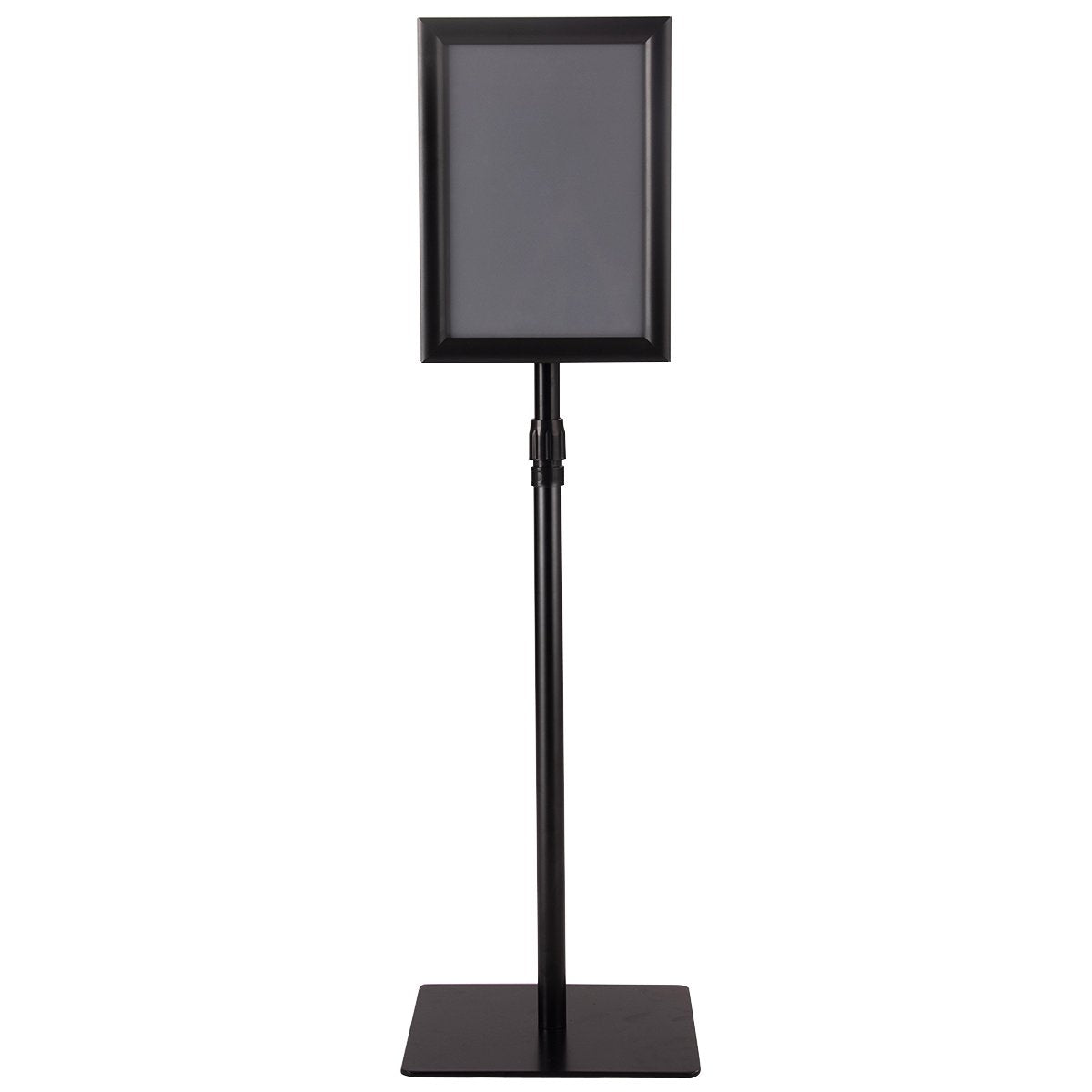 DIN A4 information stand, height-adjustable, removable poster stand, silver/black, 33 x 24 cm-black