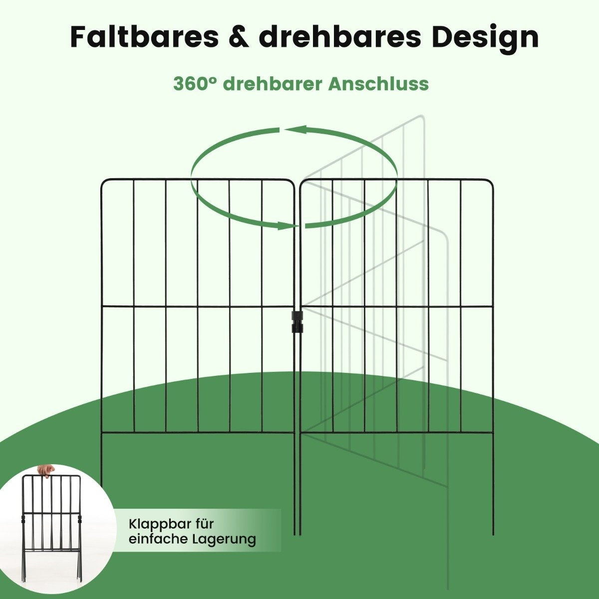 Decorative Metal Garden Fence, 25 Pieces, Rustproof, 33x61 cm