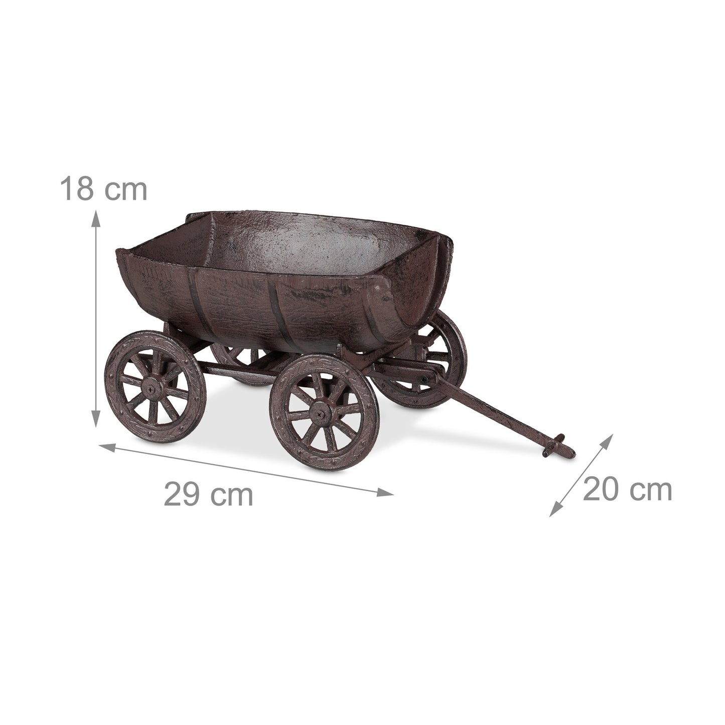Decorative Planter Barrel on Handcart