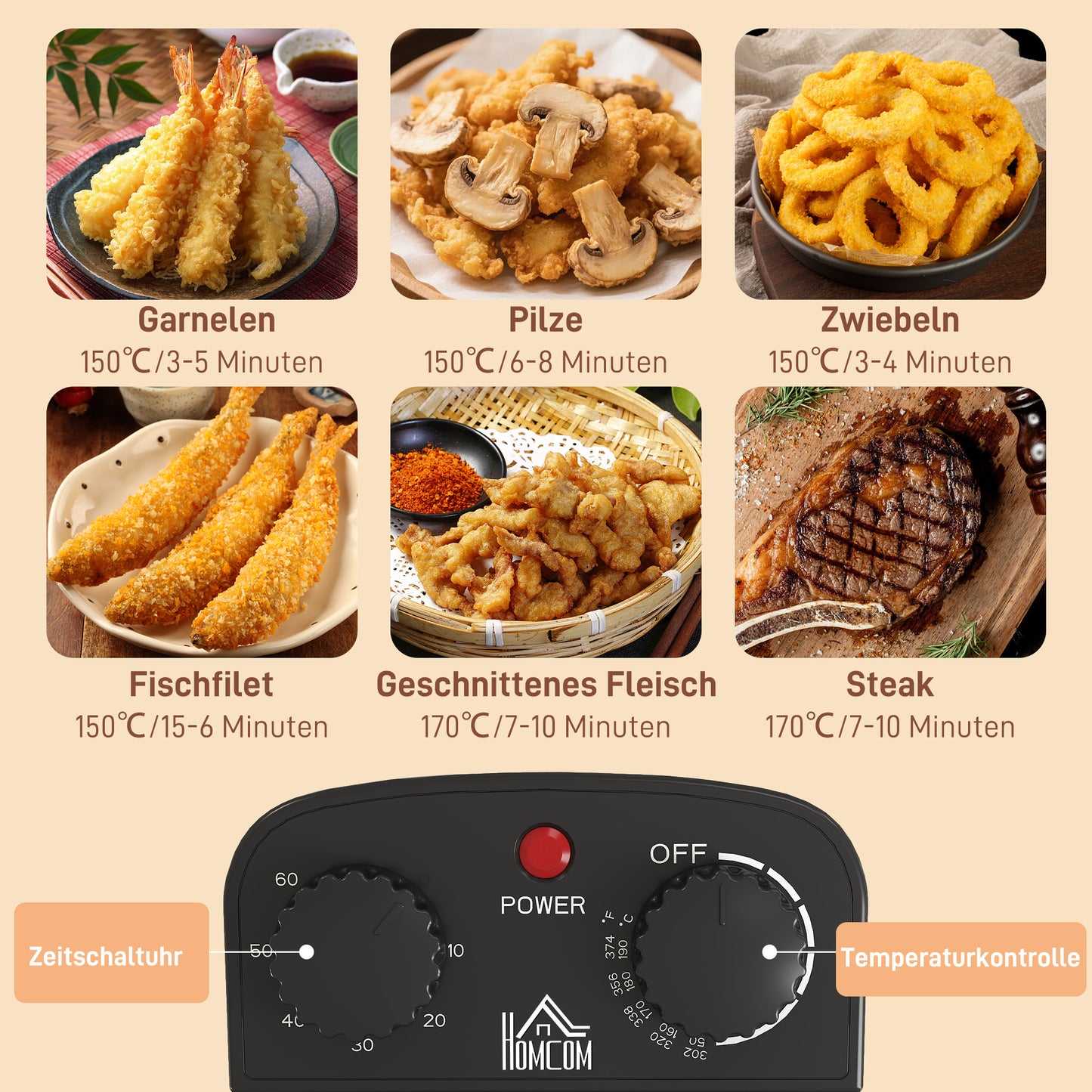 Deep Fryer, 5L Oil Capacity, Timer, 2000W, Silver