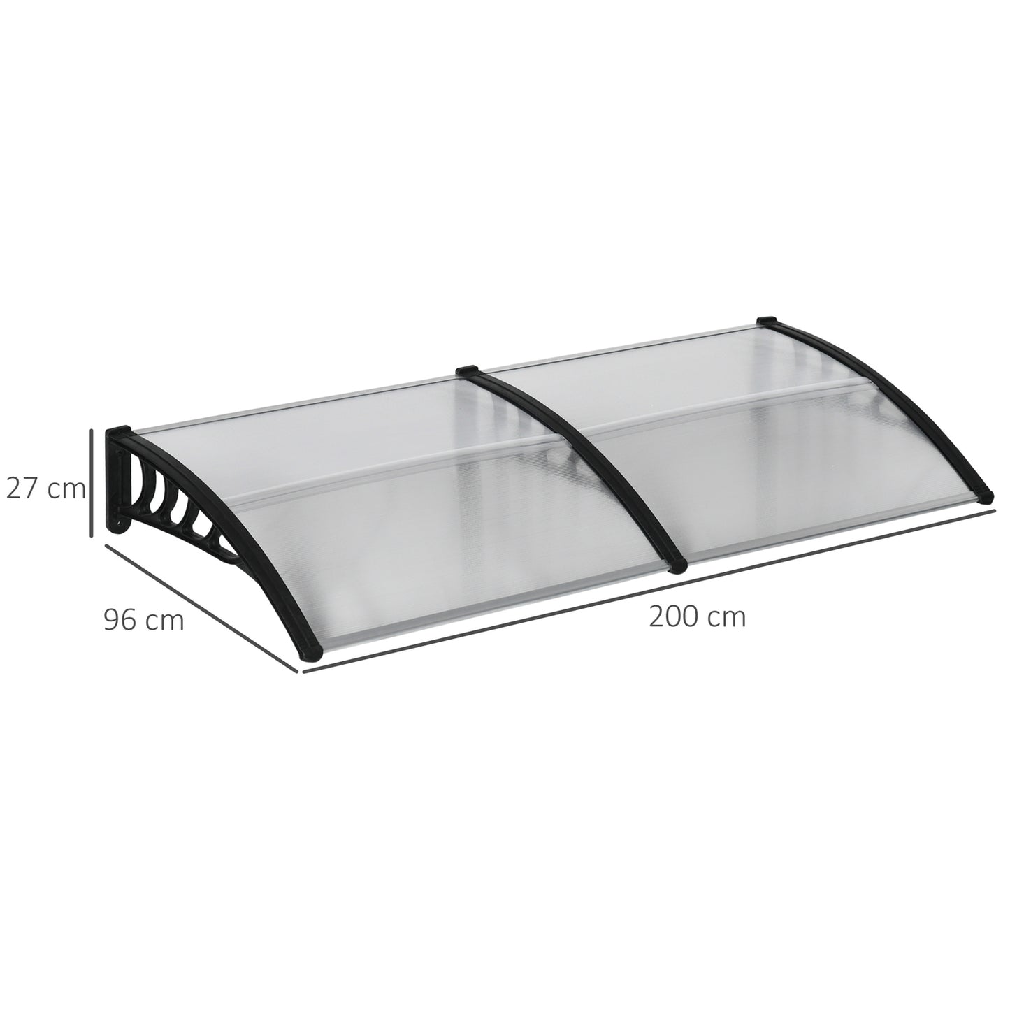 Aluminum outdoor roof with UV and rain protection, black