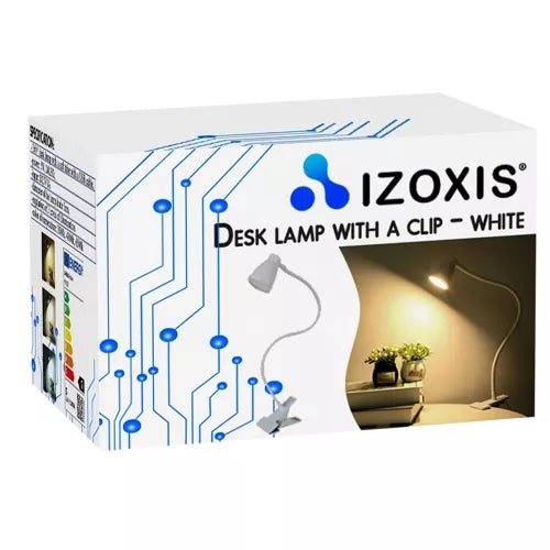 Desk lamp with a clip - white Izoxis 19455