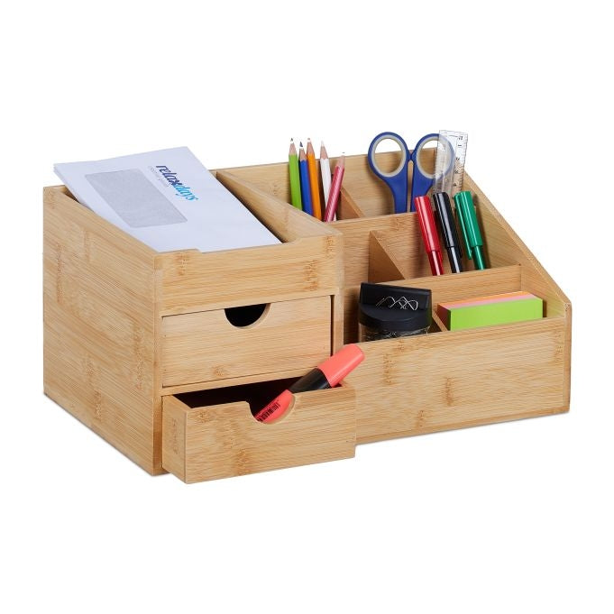 Desk organization with 2 drawers