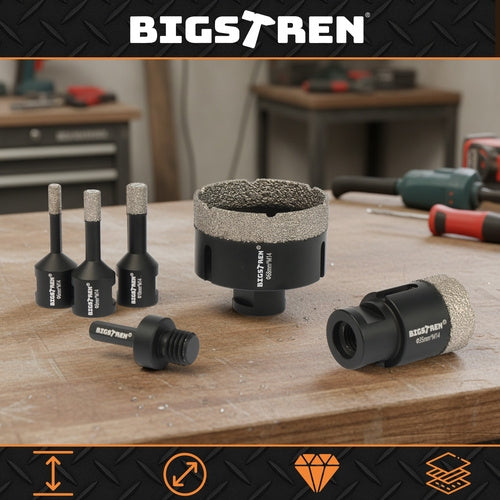 Diamond Hole Saw Set, 6 Pcs, 6–68 mm, M14 Adapter