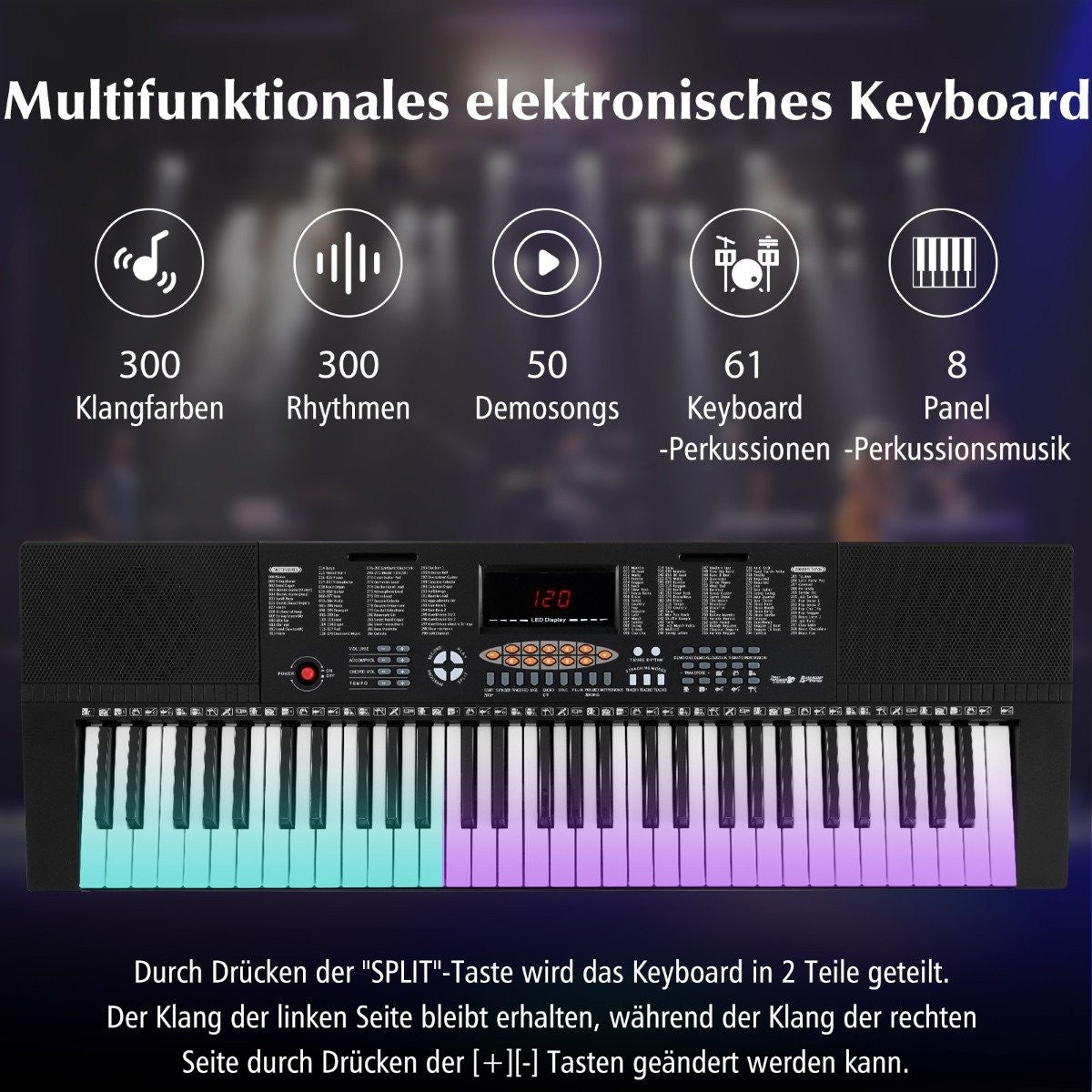 Digital Piano for Beginners, 61 Keys, 300 Tones