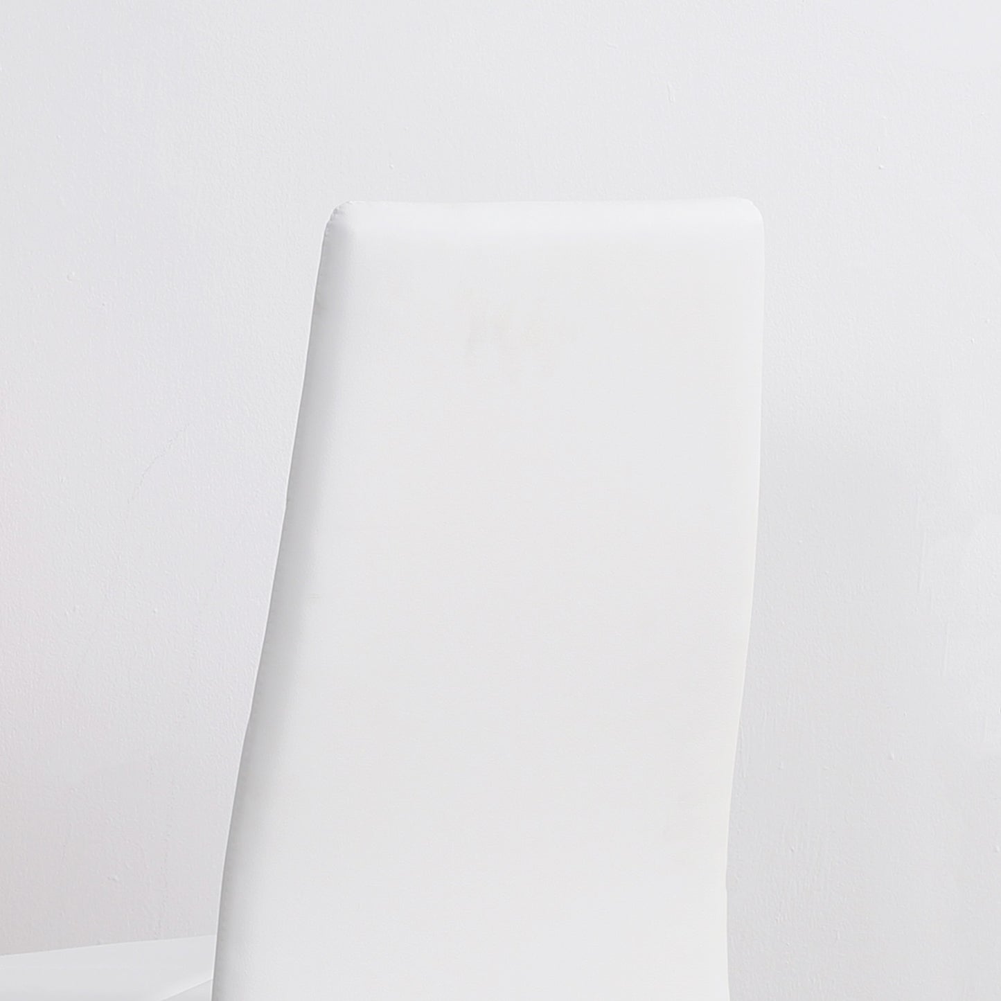 Dining chairs in white artificial leather, set of 4, padded seats