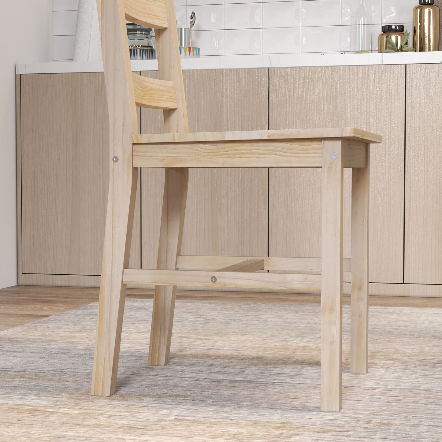 5-piece dining room set in solid wood, space-saving design