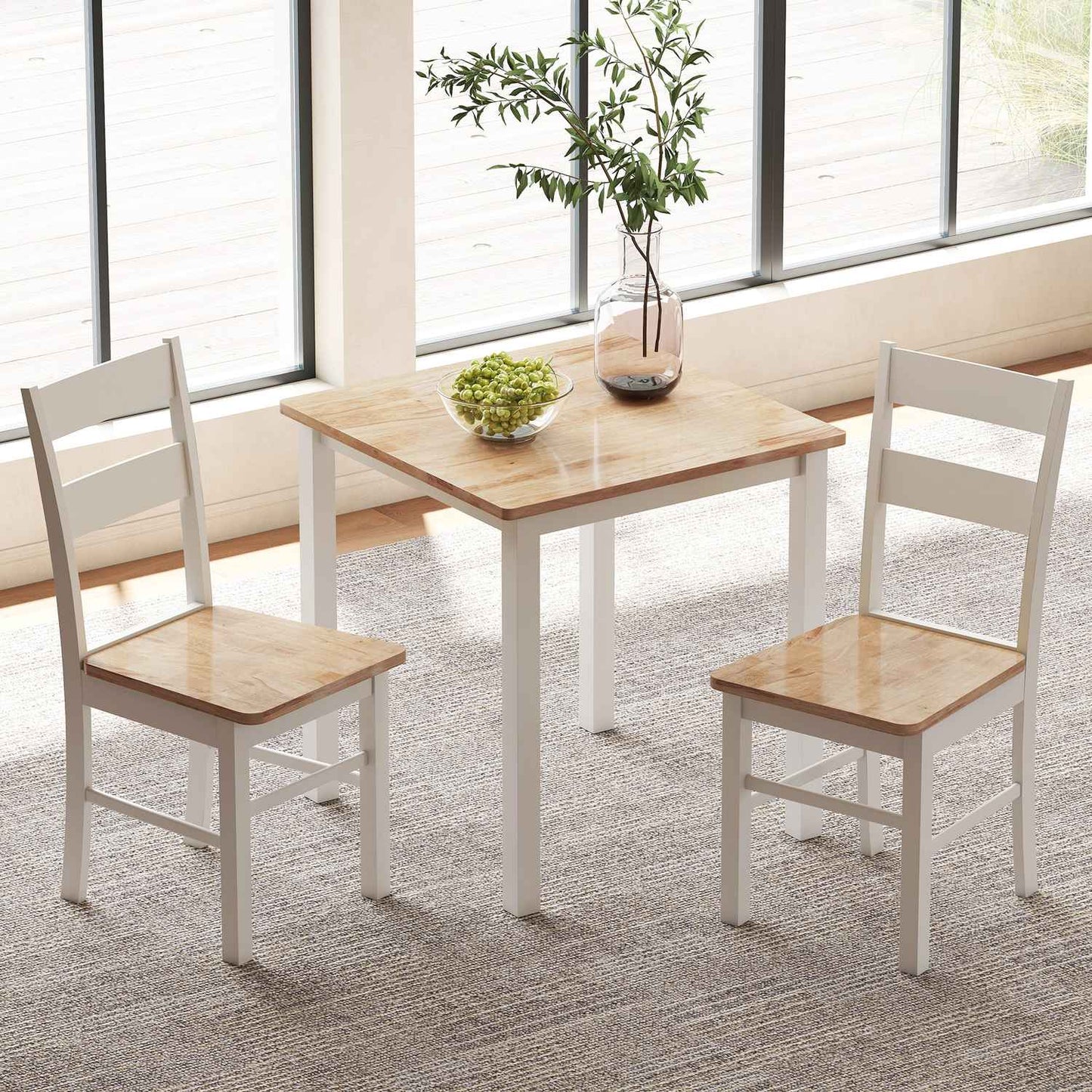 Dining Table for 4, Rubberwood, Oak Finish