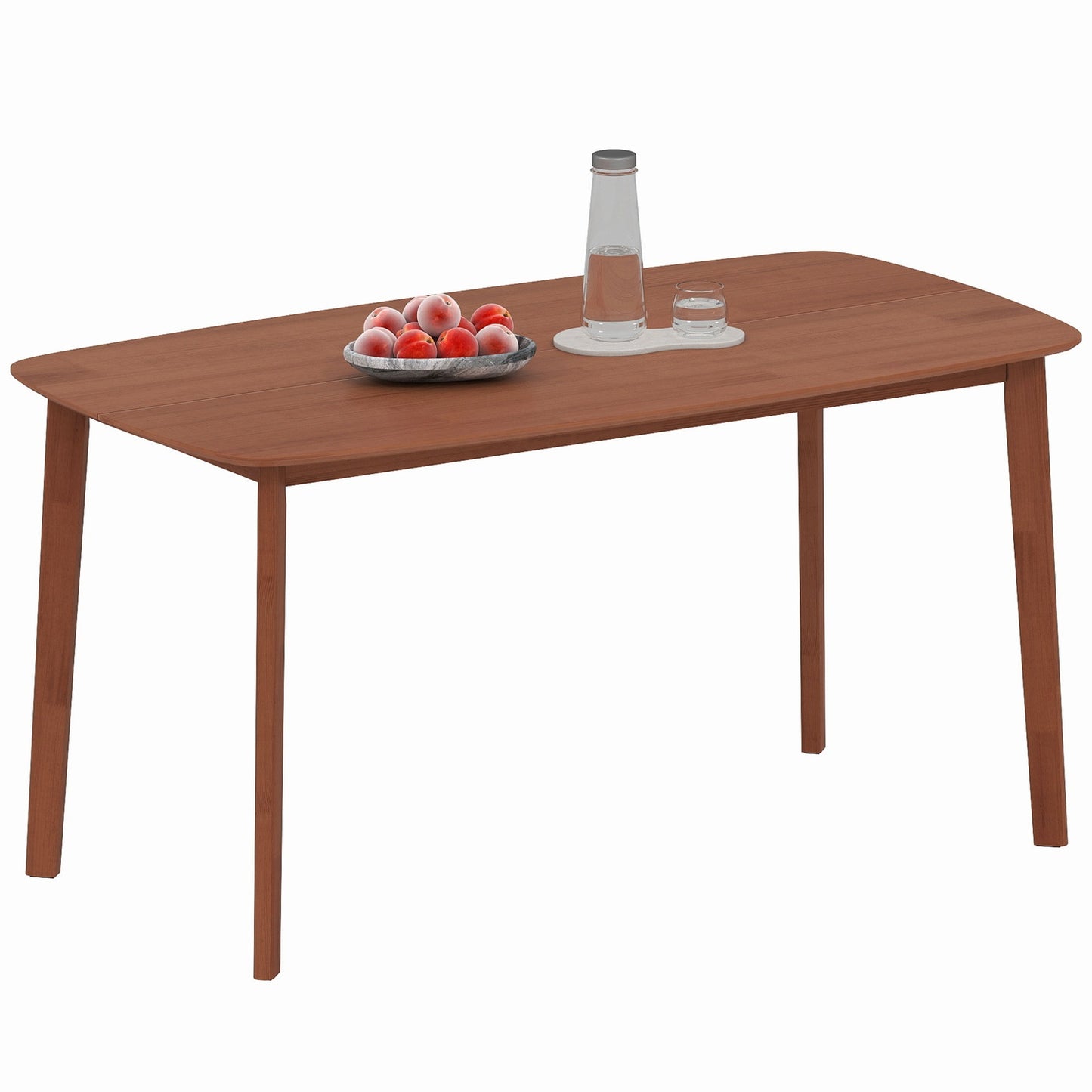 Dining Table, Solid Pine, 150x80 cm, Seats 6, Brown