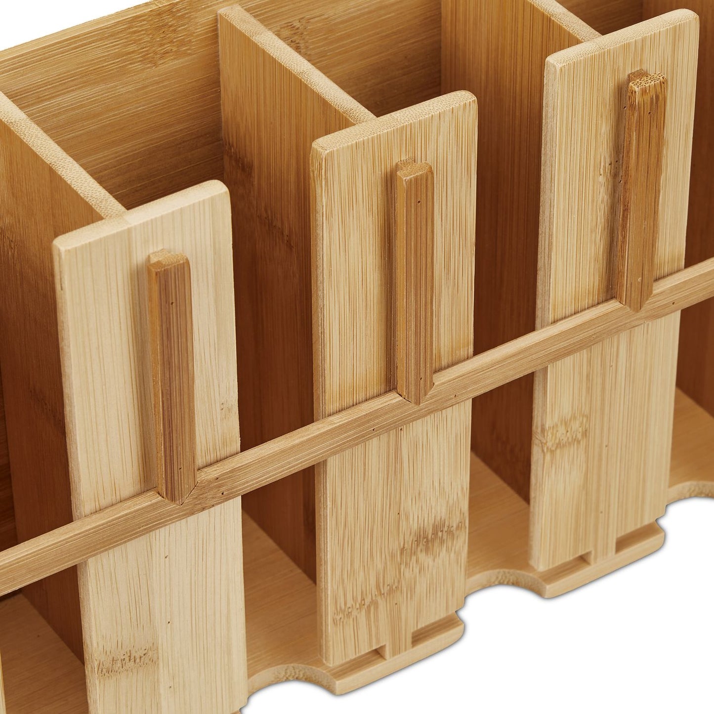 Dispenser for tea bags in bamboo with 6 compartments