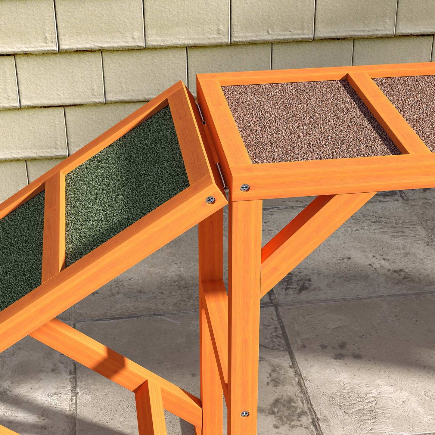 Dog Agility Bridge with Safety Bar, Non-slip, 325 cm, Orange