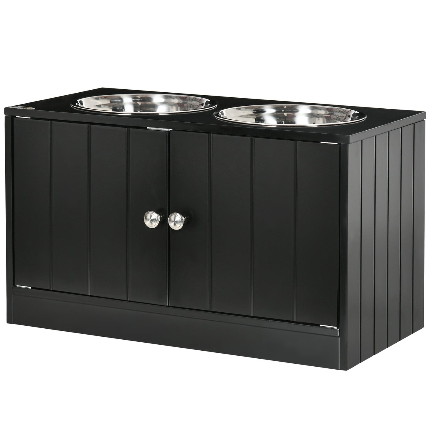 Elevated dog feeding station, 2 stainless steel bowls, 44L storage