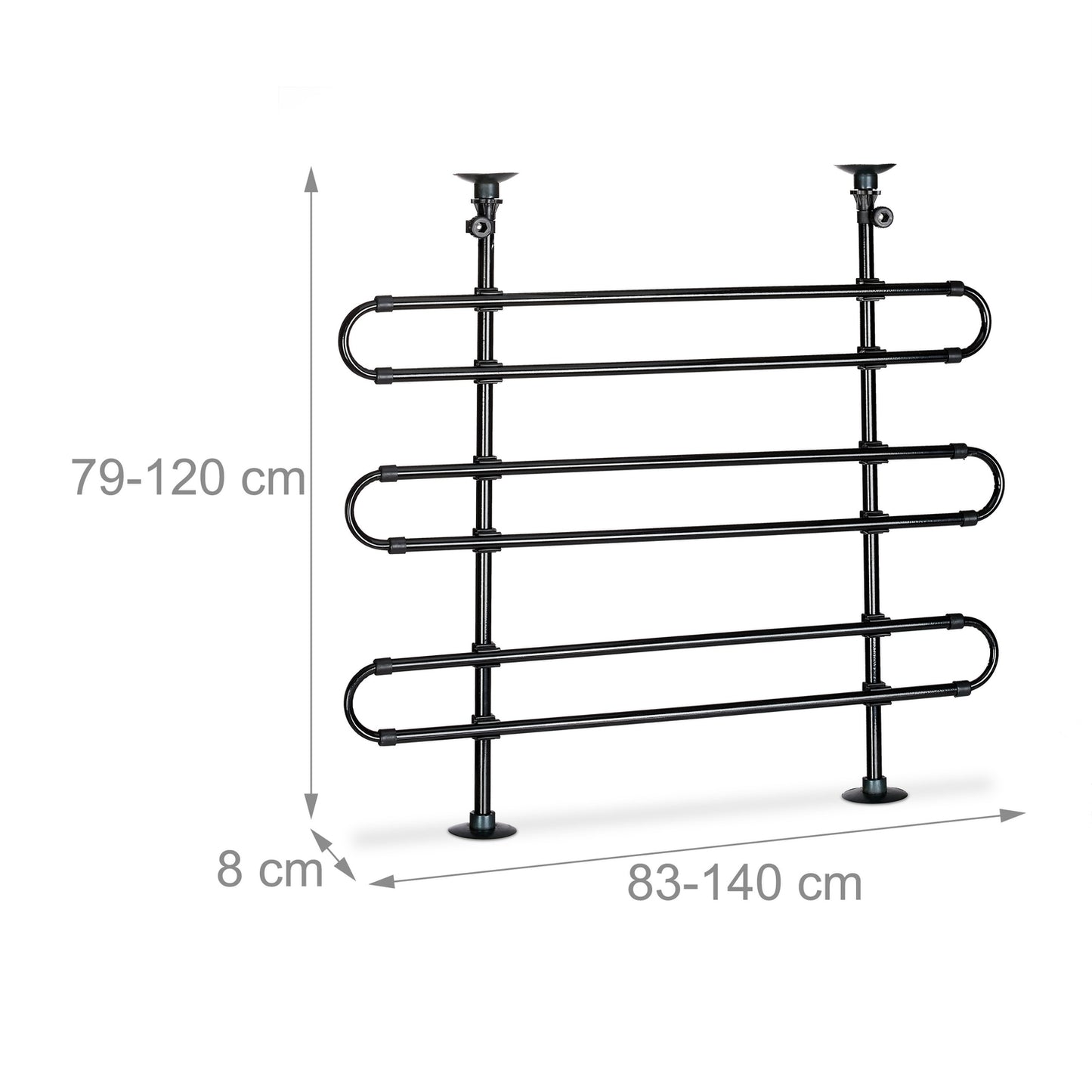 <p>Ensure safe car journeys with our universal dog safety guard, designed to fit securely between the floor and roof of any vehicle. This barrier keeps pets in the back, reducing distractions while driving.</p>
<ul>
<li>Fits any car with adjustable rods