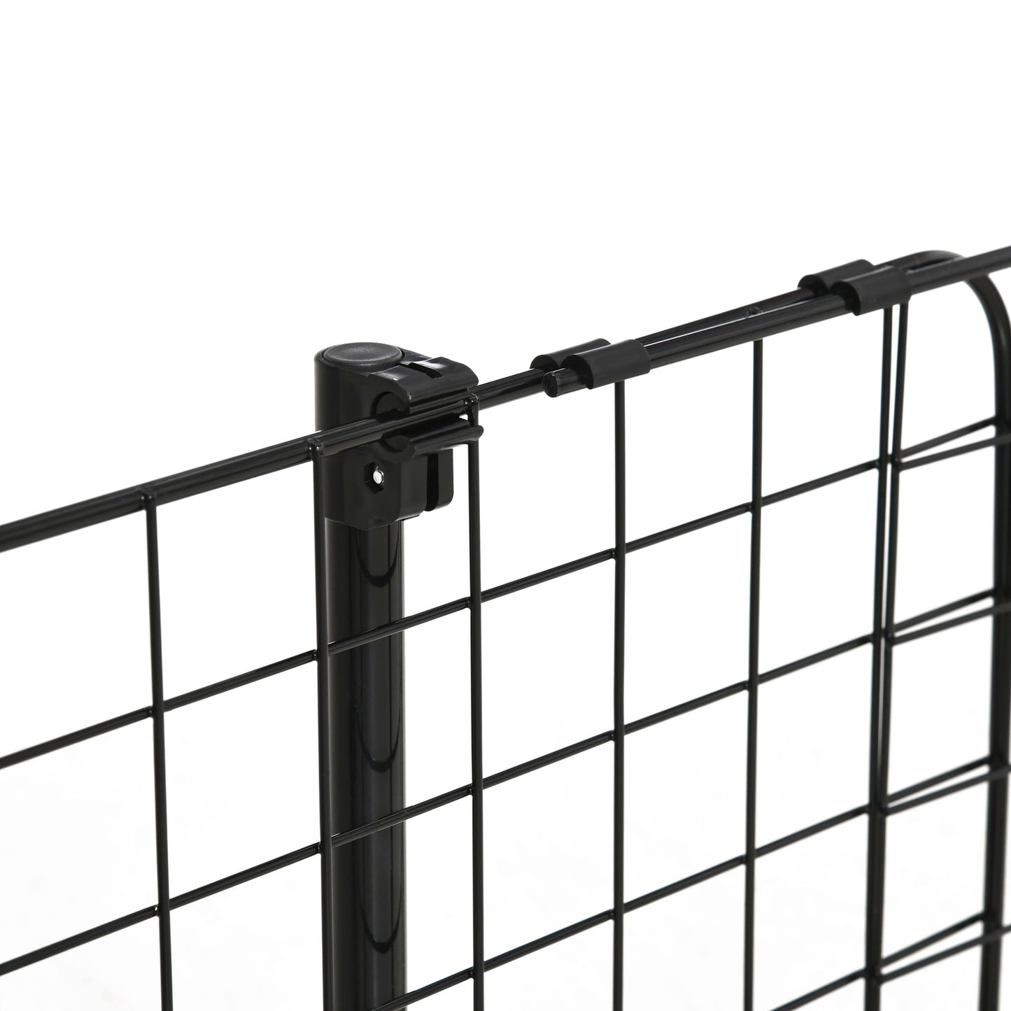 Universal adjustable dog guard in black metal for car trunk