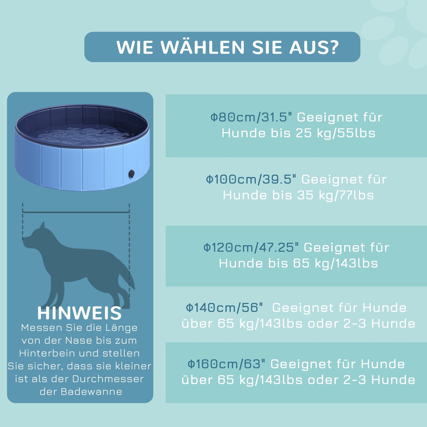 Dog pool, durable PVC & wood, blue, 100x30 cm
