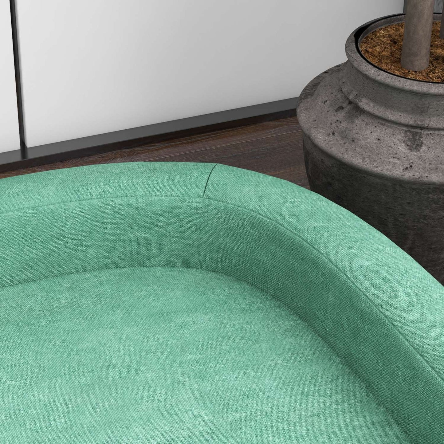 Comfortable pet sofa with cushion, elevated green design