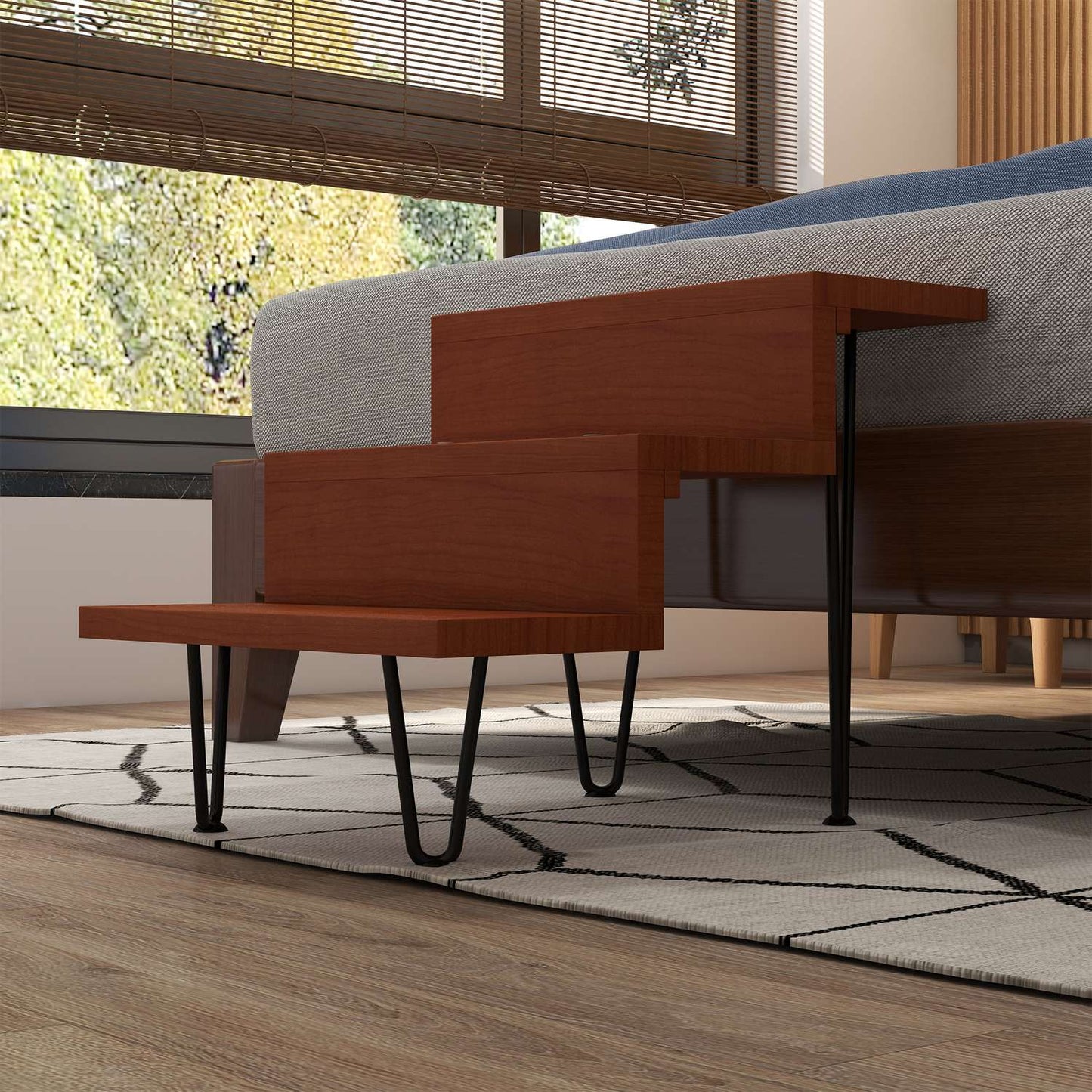 Pet stairs, 3-step wood and steel, supports up to 20 kg