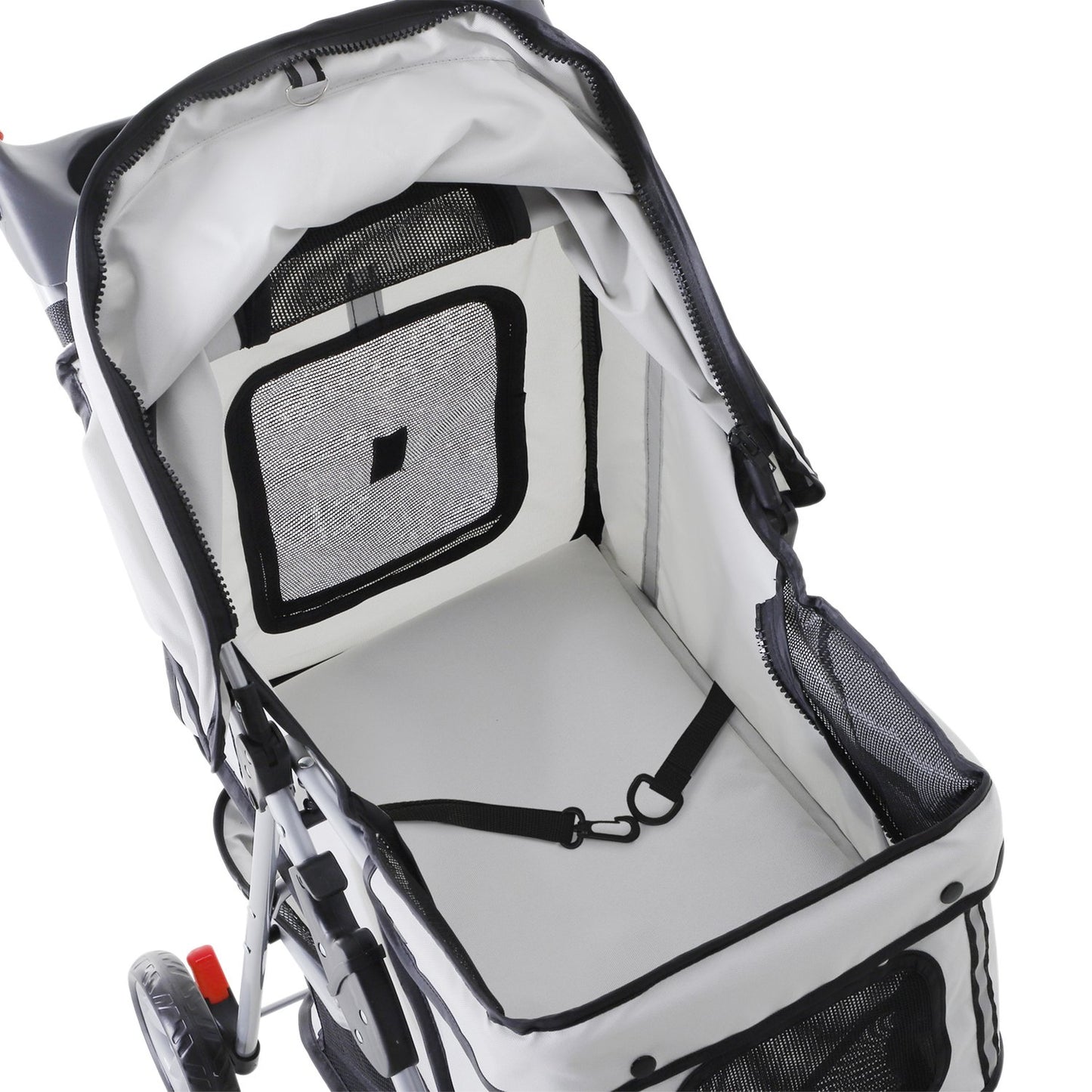 Multicolored pet stroller - for dogs and cats, gray