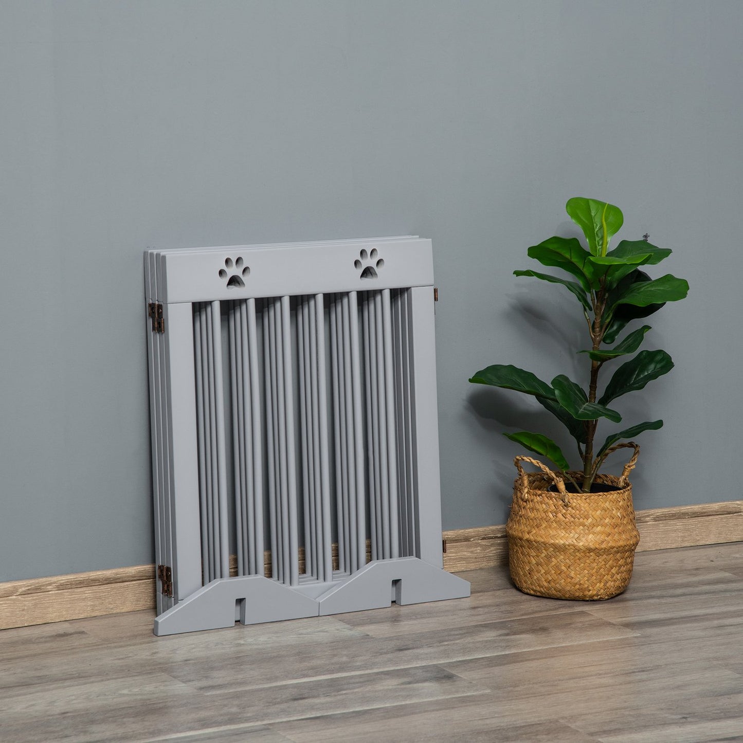 Dog barrier, folding wooden protective gate, 204 x 61 cm
