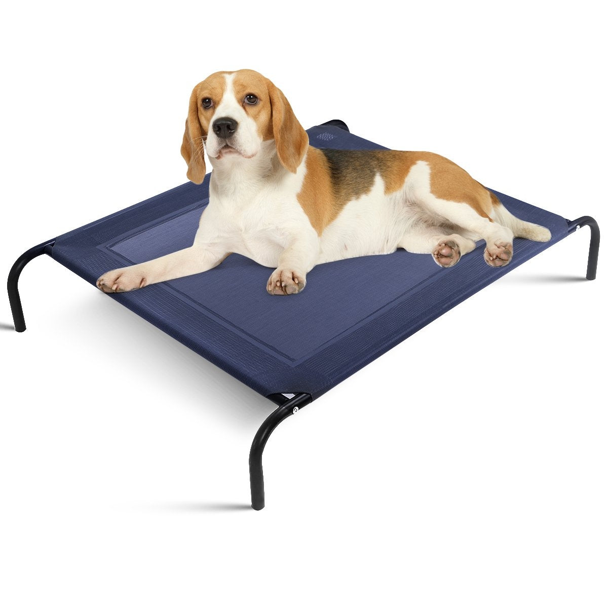 Dog bed garden dog lounger outdoor dog sofa gray 110 x 80 x 18 cm metal