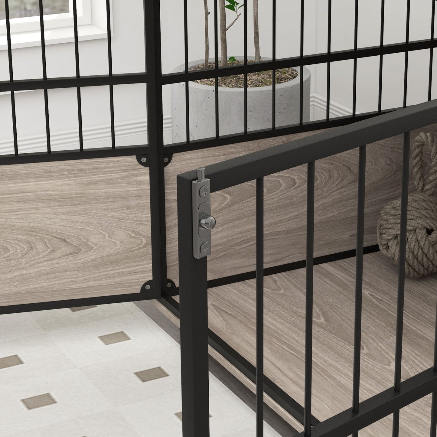 Large dog house, non-slip dog cage, walnut, 100x60x68cm