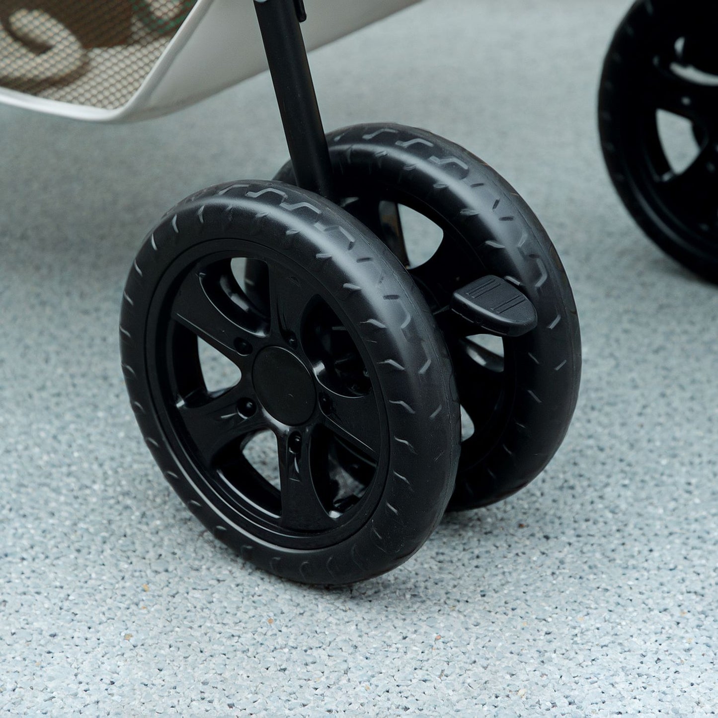 Collapsible 3-in-1 pet stroller with 360° wheels, light grey