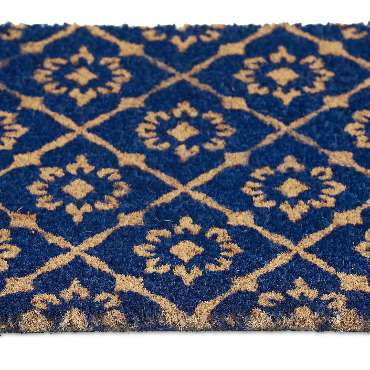 Door mat coconut fiber with floral pattern