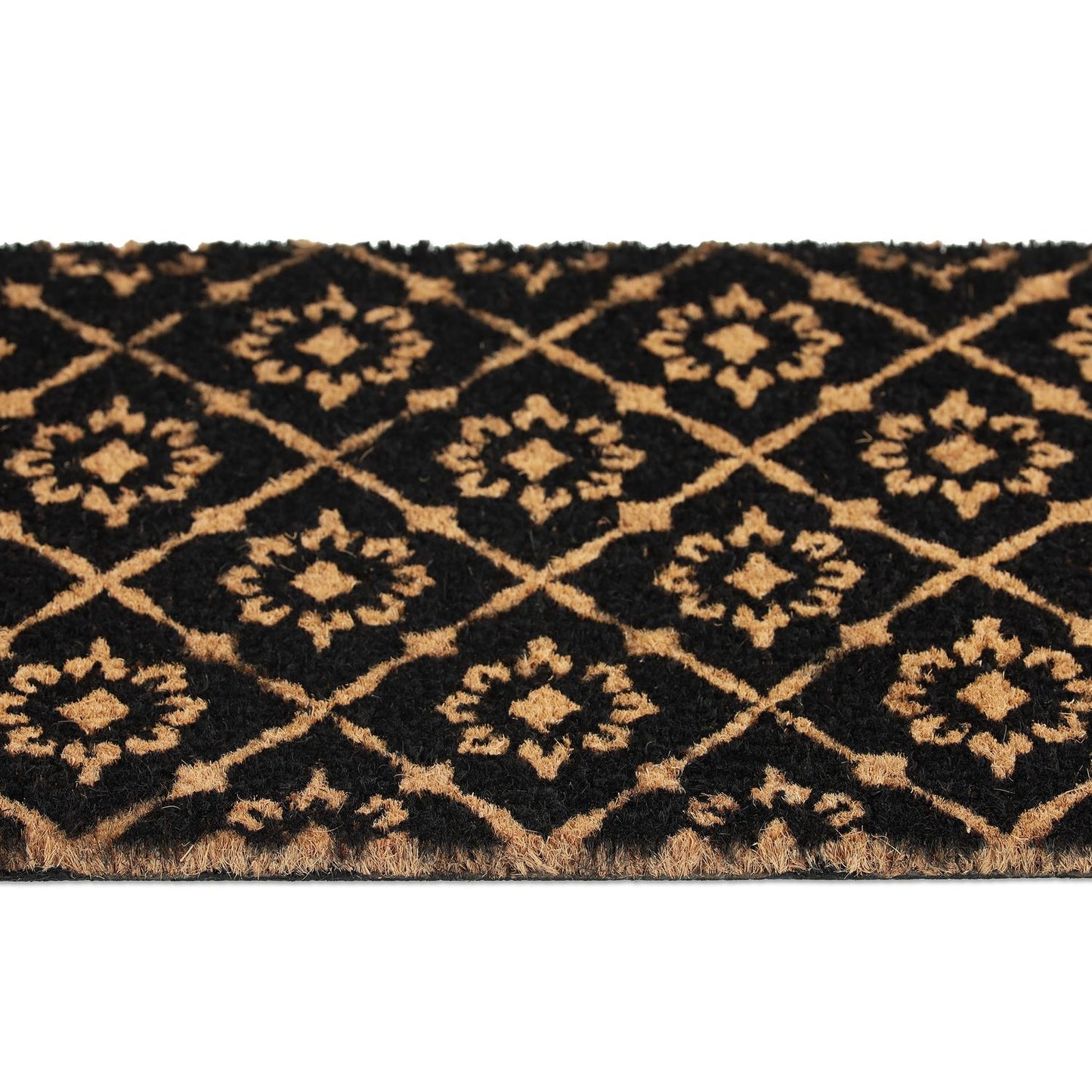 Door mat coconut fiber with floral pattern