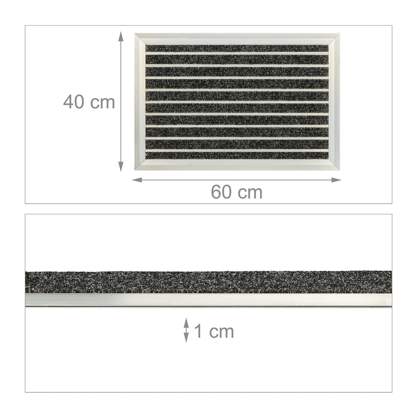 Doormat in aluminum black