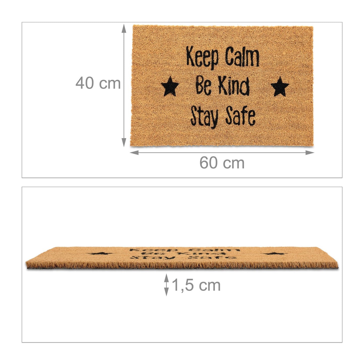 Door mat in coconut with sayings