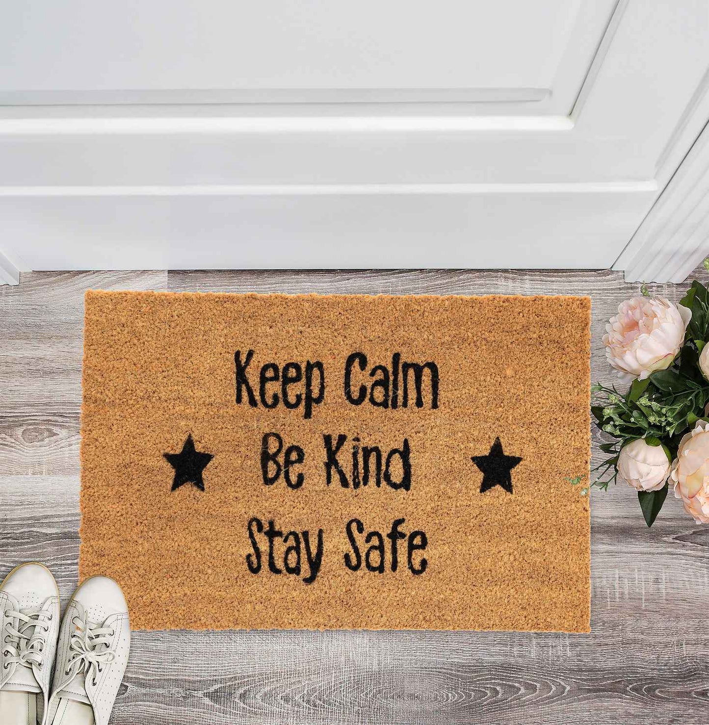 Door mat in coconut with sayings