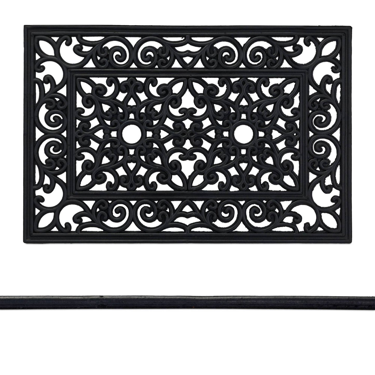 Door mat made of rubber with ornaments