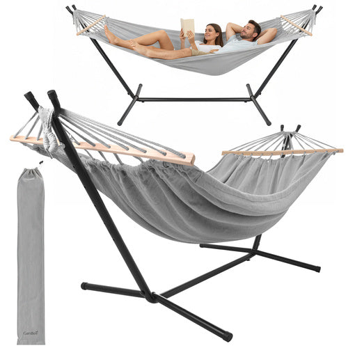 Double Garden Hammock with Frame, 200x150cm, 250kg Capacity
