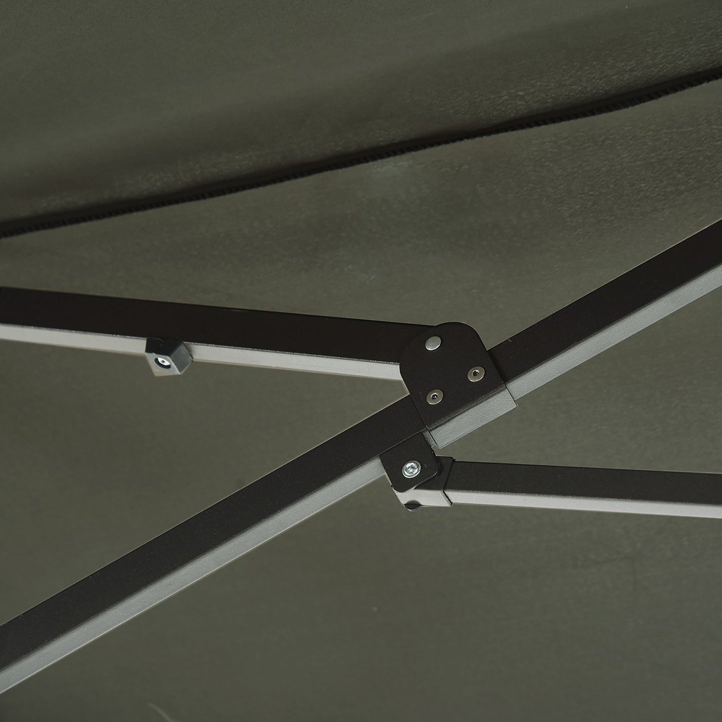 Double parasol garden umbrella, grey, oval, hand crank