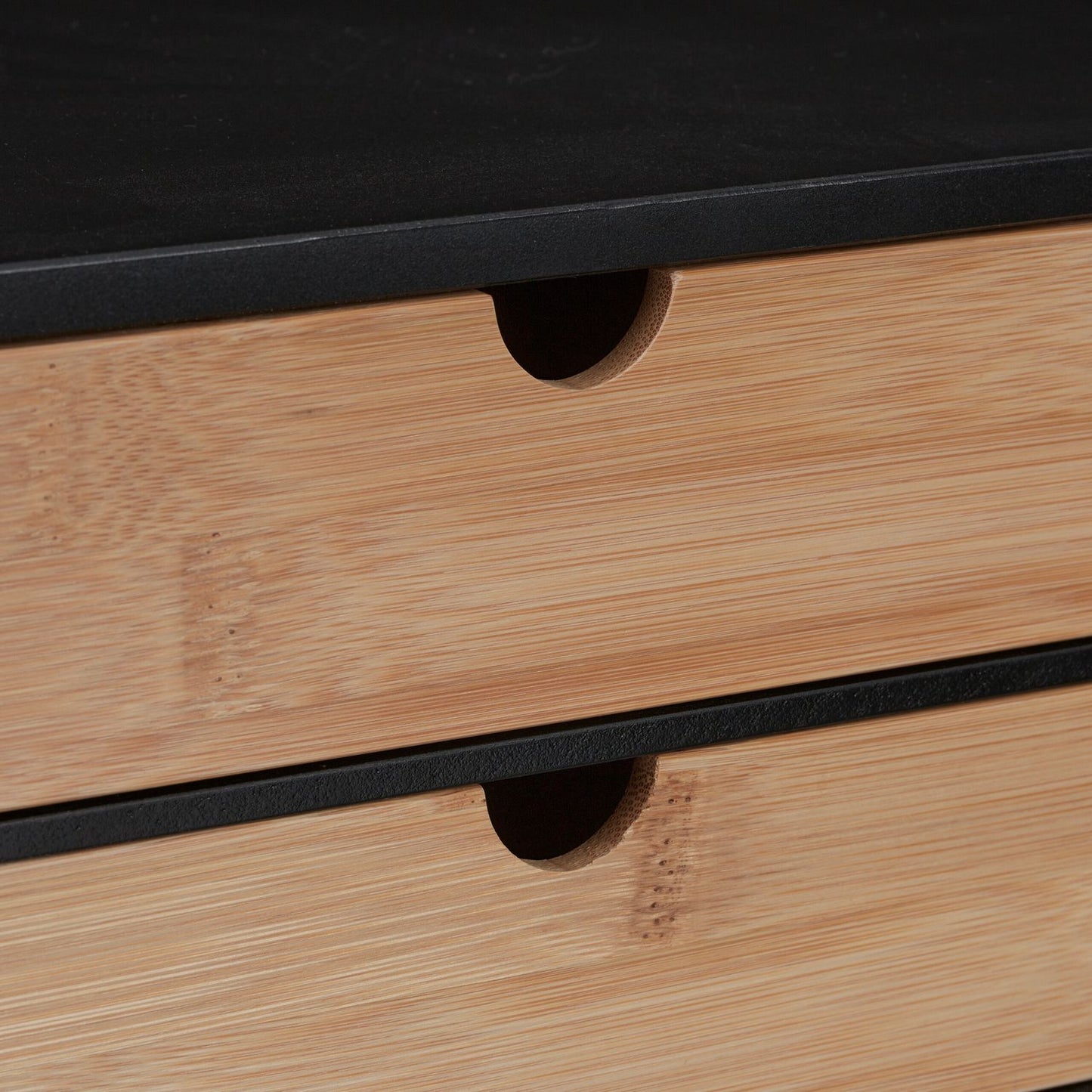 Drawer box in bamboo & MDF 2 compartments