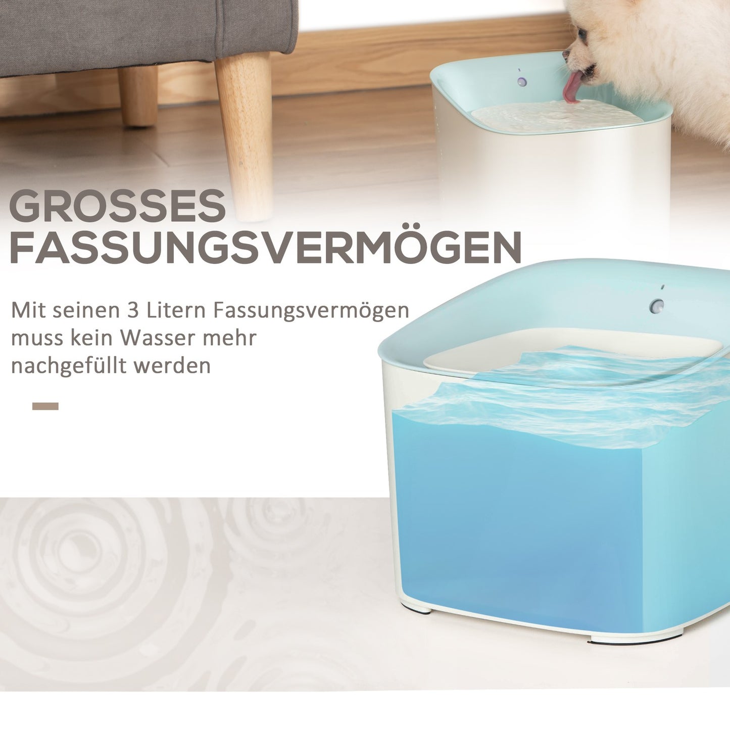 Automatic pet drinking fountain, 3L, infrared detection
