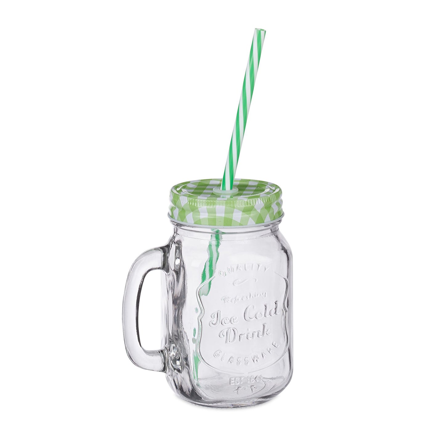 Drinking glasses with straws - set of 8