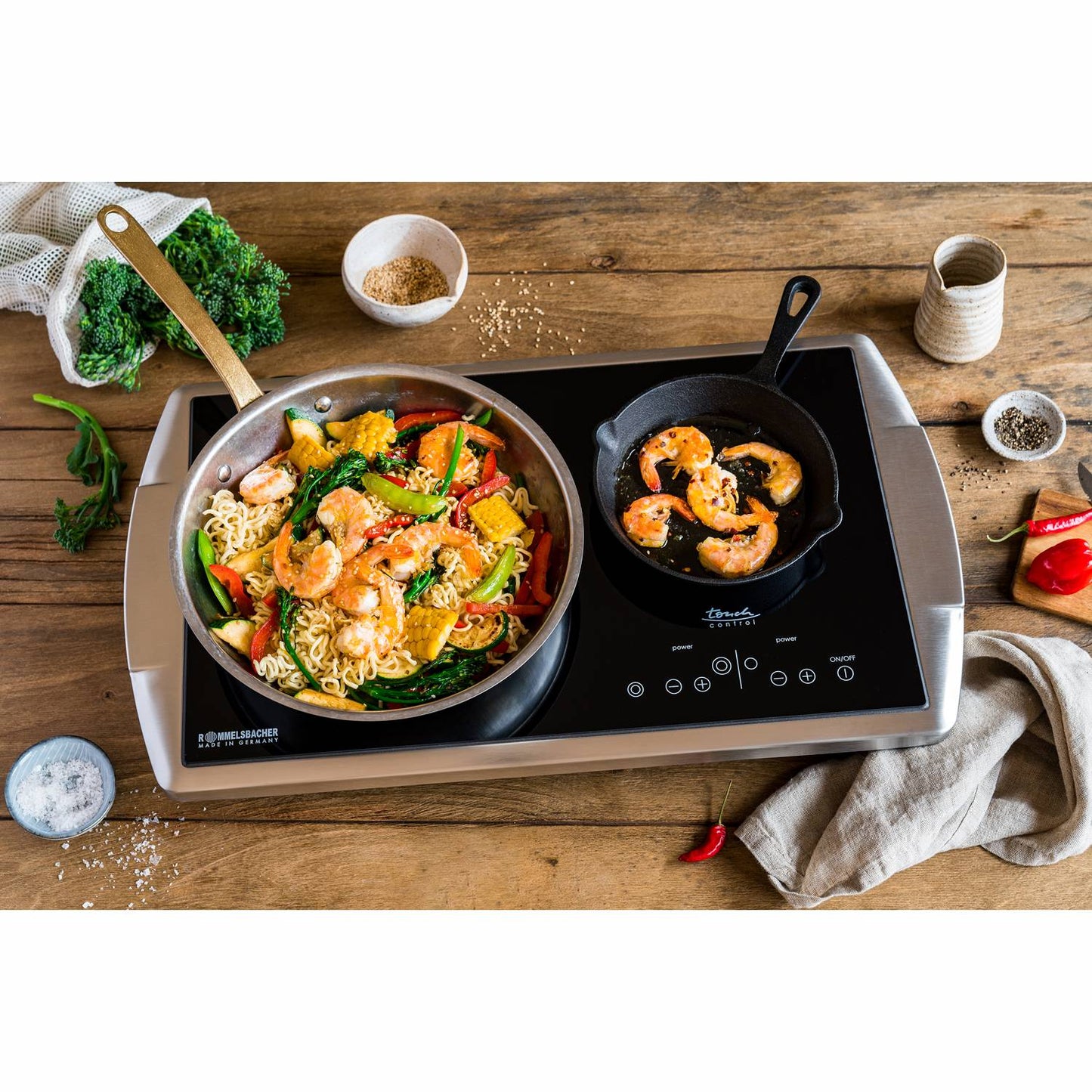 Dual-Zone Ceramic Cooktop, Touch Control, Energy Efficient