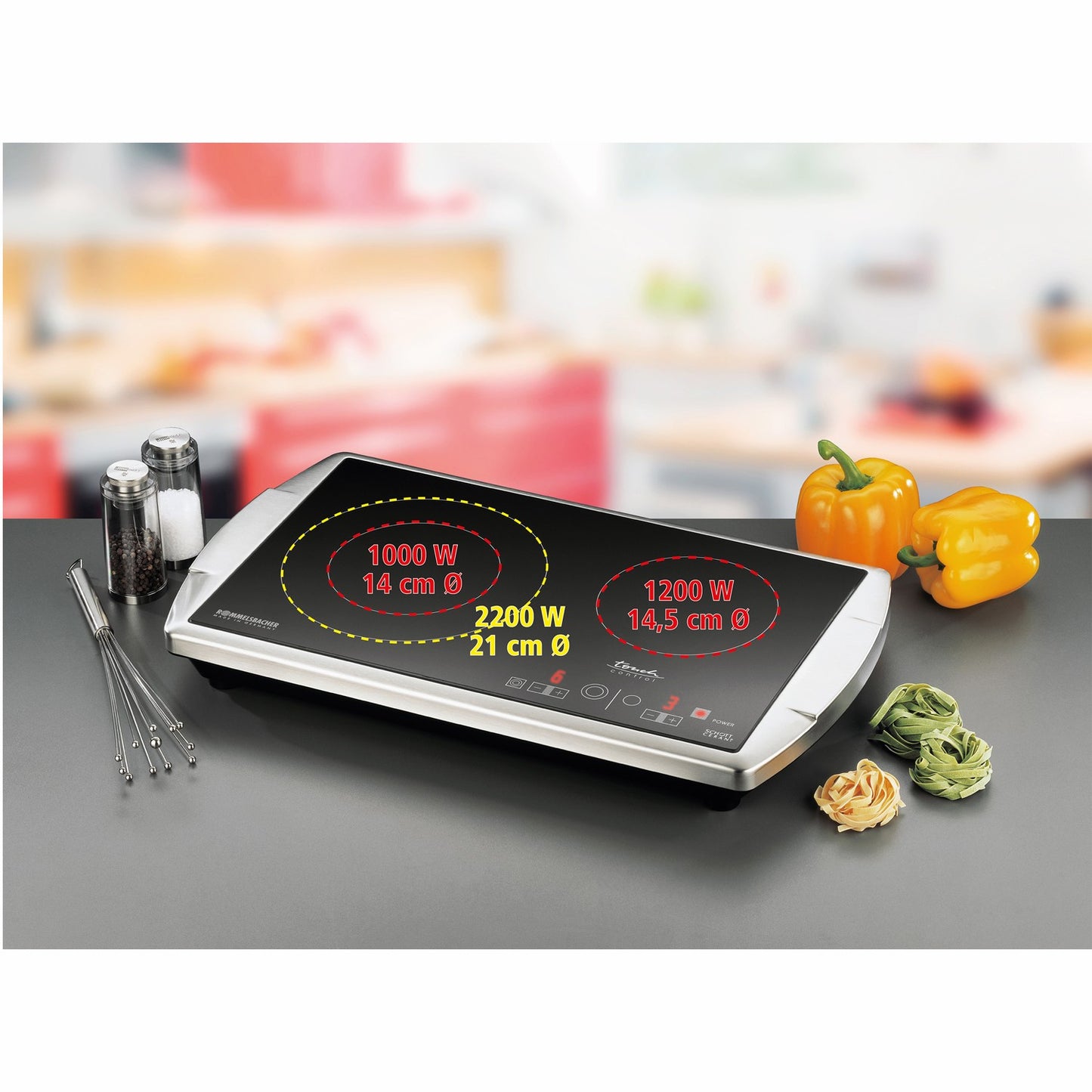 Dual-Zone Ceramic Cooktop, Touch Control, Energy Efficient