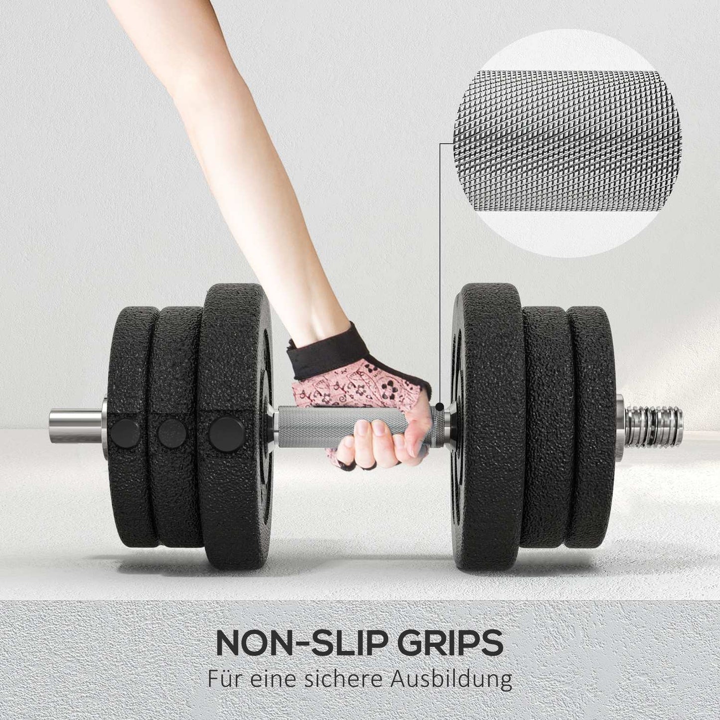Dumbbell set 25KG dumbbell set with weight plates for home office gym steel imitation leather black