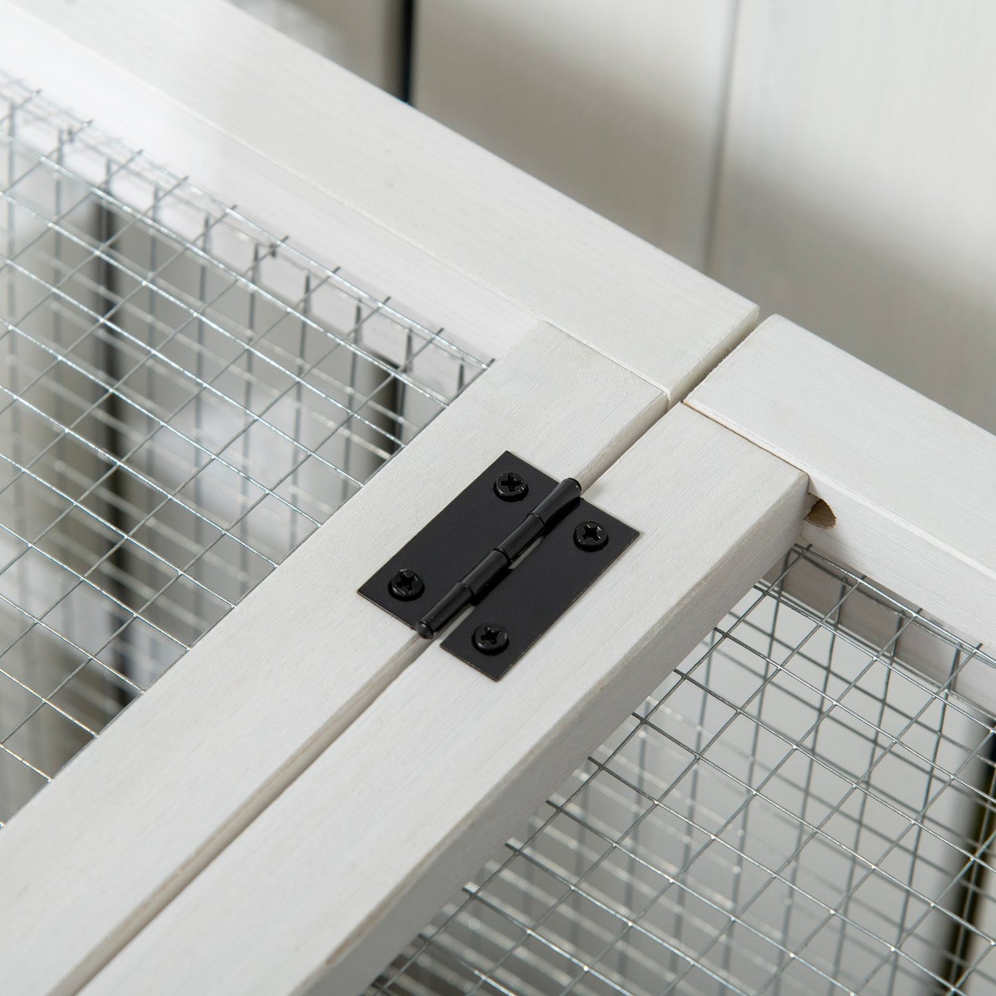Dwarf rabbit cage, wooden, with tray and cover, indoor/outdoor