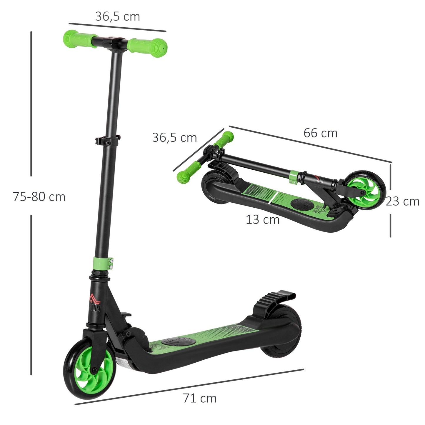 E-Scooter Electric Scooter 120W Motor 6 km Range max. 8 km/h Electric Scooter from 6 years Green+White